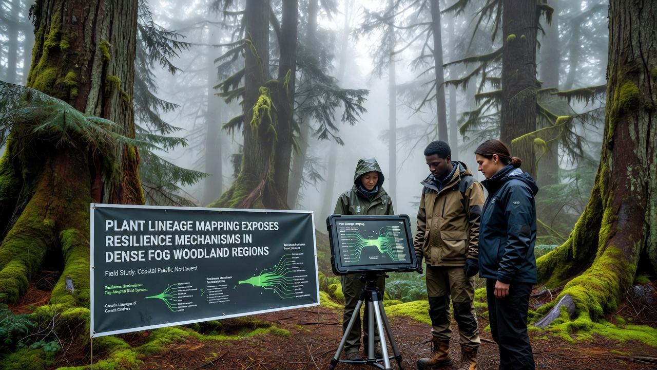 Researchers examine plant samples collected from fog-shrouded woodland understories to map genetic lineages and resilience traits